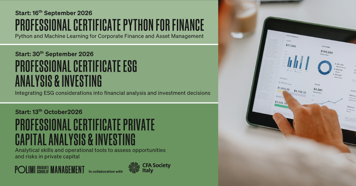 Investing in professional growth: CFA Society Italy and POLIMI GSoM expand executive education opportunities